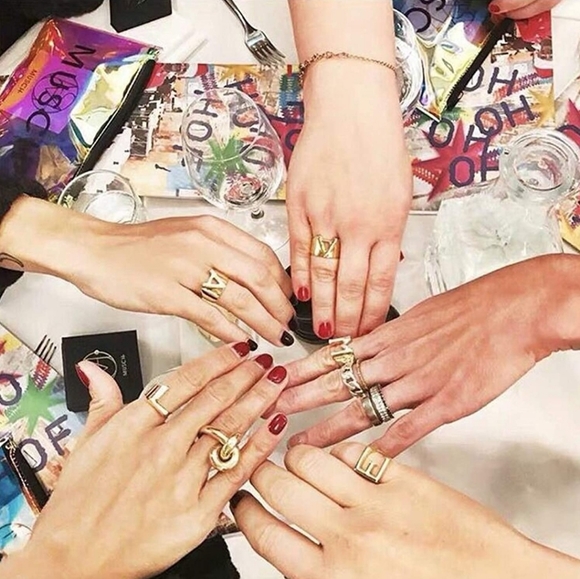 #X8 Finger Ring Letter ( C ) Adjustable Geometric Open Ring Statement Ladie Men - Picture 1 of 5